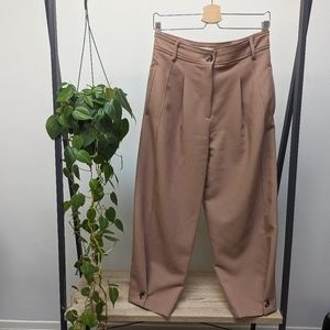 Zara - Pleated Tapered hem button pants S